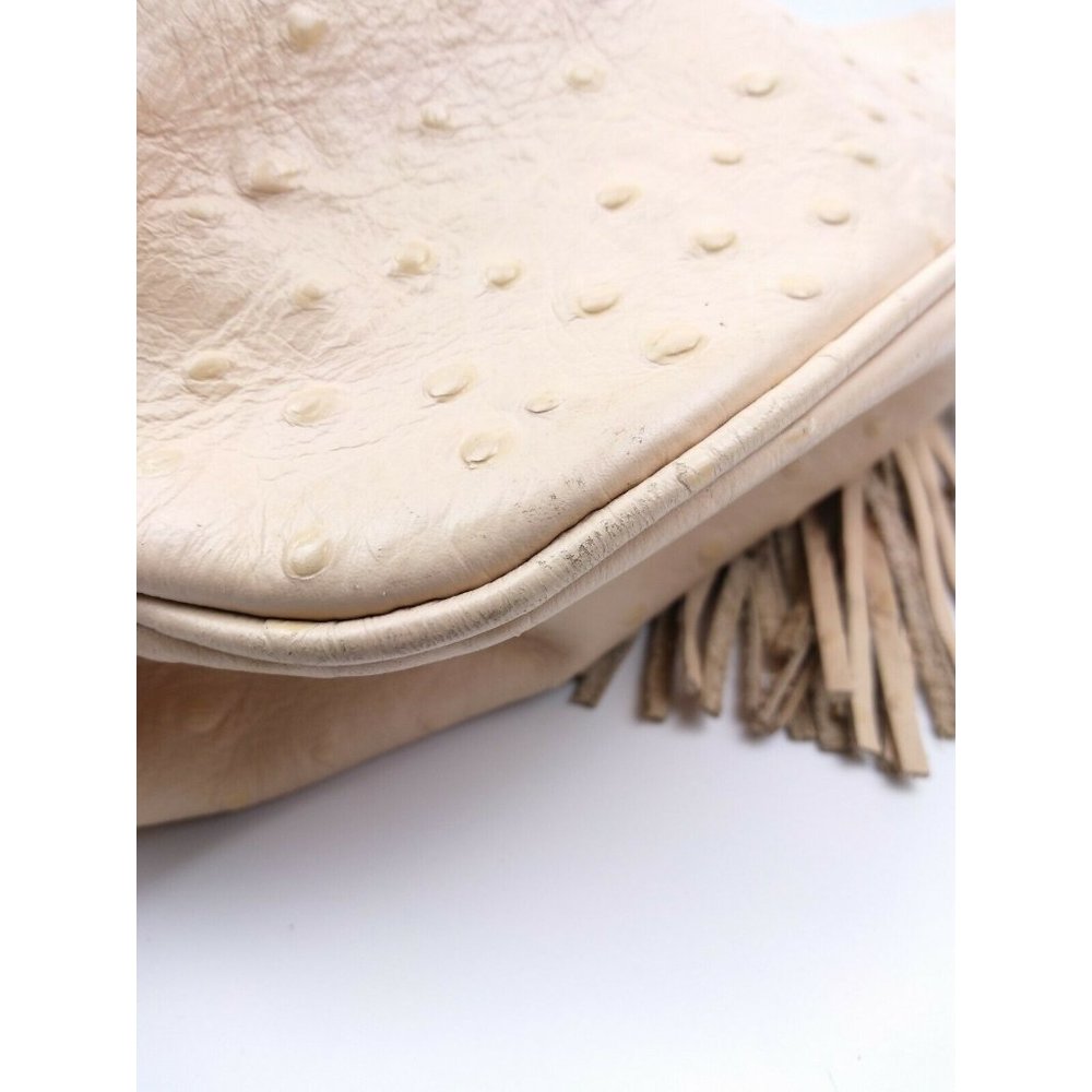 G.I.L.I. QVC Cream Ostrich Leather XL Hobo Bag - Picture 9 of 10